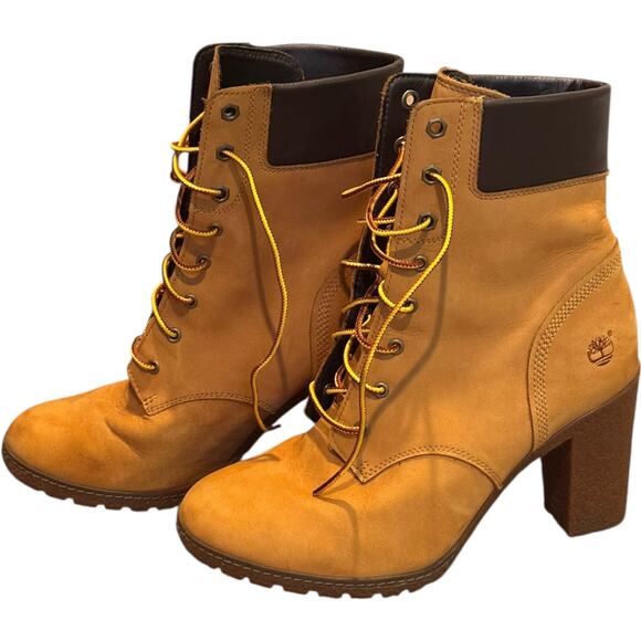 Timberland Allington Mid Lace-Up Boot wheat winter fall style  3.5" heel size 9 - Picture 4 of 16